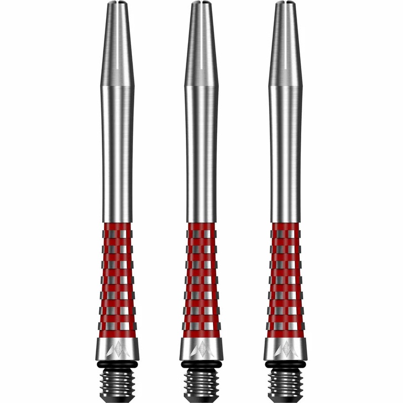 Mission Atom13 Aluminum Shafts – Natural Metal Stems  – Red – Medium Red Medium (47mm in length excluding thread) Aluminum