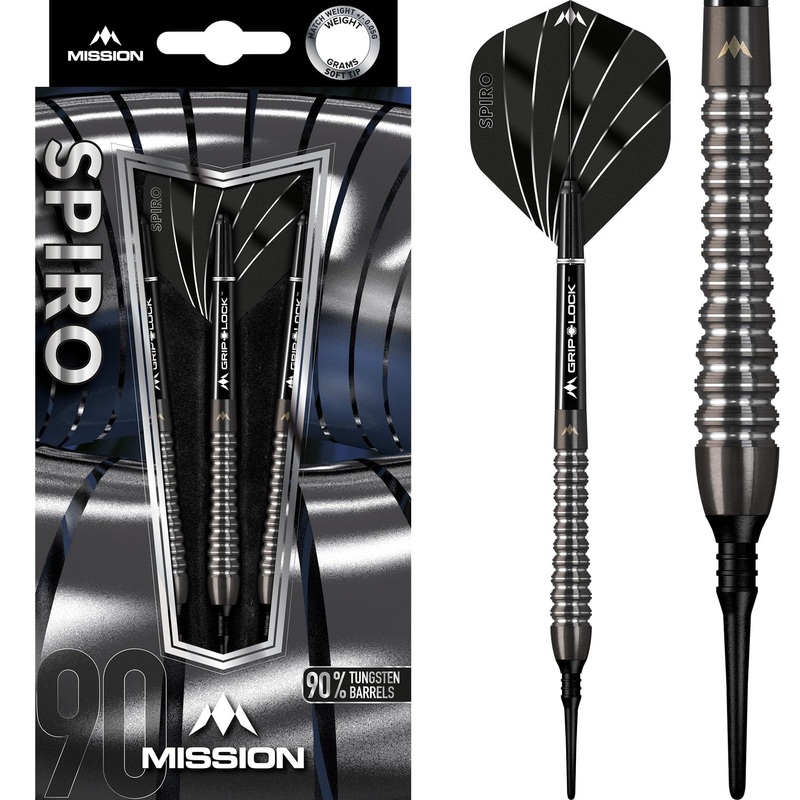 Mission Spiro Darts – Soft Tip – Graphite PVD – M2 – Black 19g
