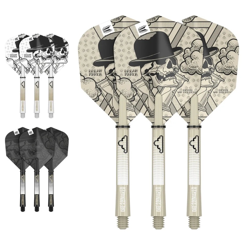 Target Darts Dimitri Van Den Bergh Ink Flight & Shaft Kit Bone White Short