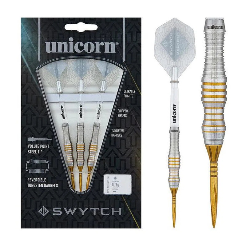 Unicorn Swytch Gold 80% Tungsten Steel Tip Darts 22 GRAM