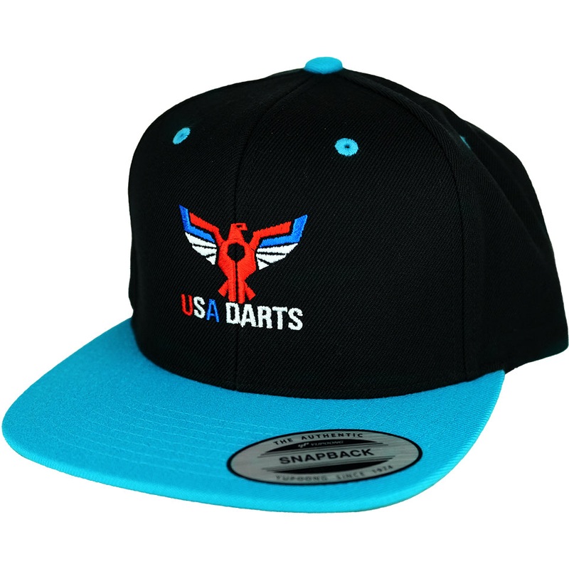 USA Darts Yupoong 6089 Snapback Hat – Black/Teal