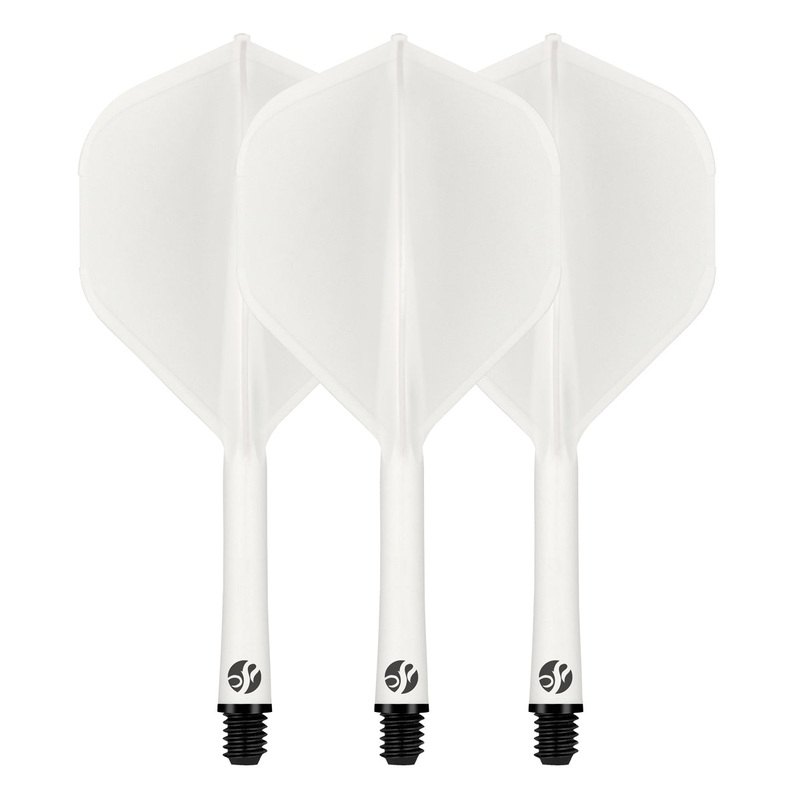 Flight Deck White One Piece Dart Flight and Shaft System by Shot Short