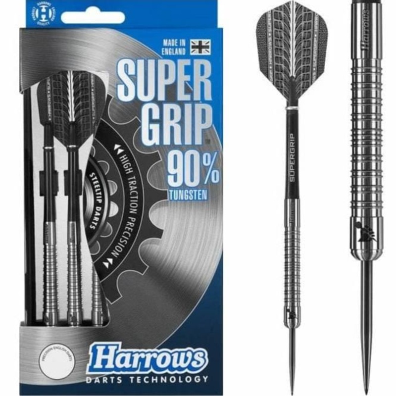 Harrows Supergrip Darts – Steel Tip – Made in England 21g