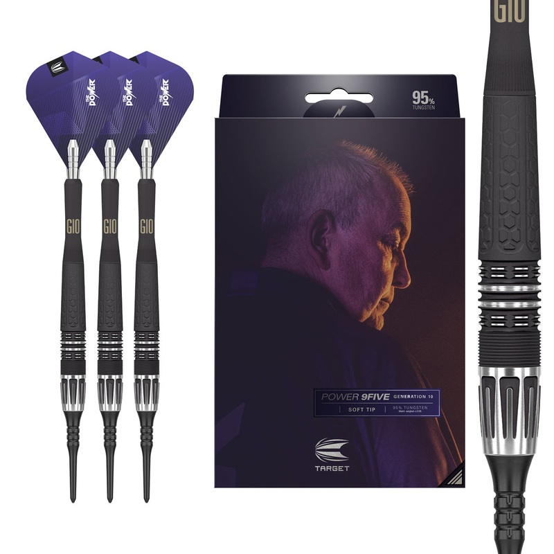 Phil Taylor Power 9five G10 95% Tungsten Soft Tip Darts by Target 18 Gram