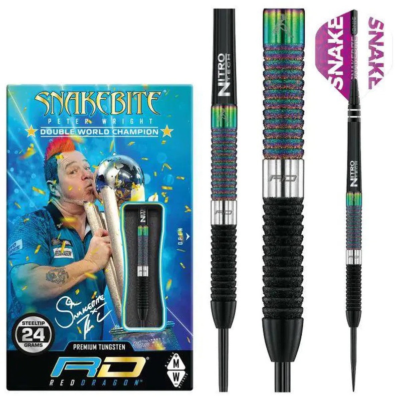 Red Dragon Peter Wright World Champion Diamond Fusion 90% Tungsten Steel Tip Darts 20 GRAM