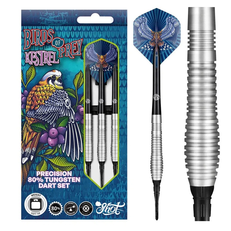 Shot Birds of Prey Kestrel 80% Tungsten Soft Tip Darts 18 GRAM