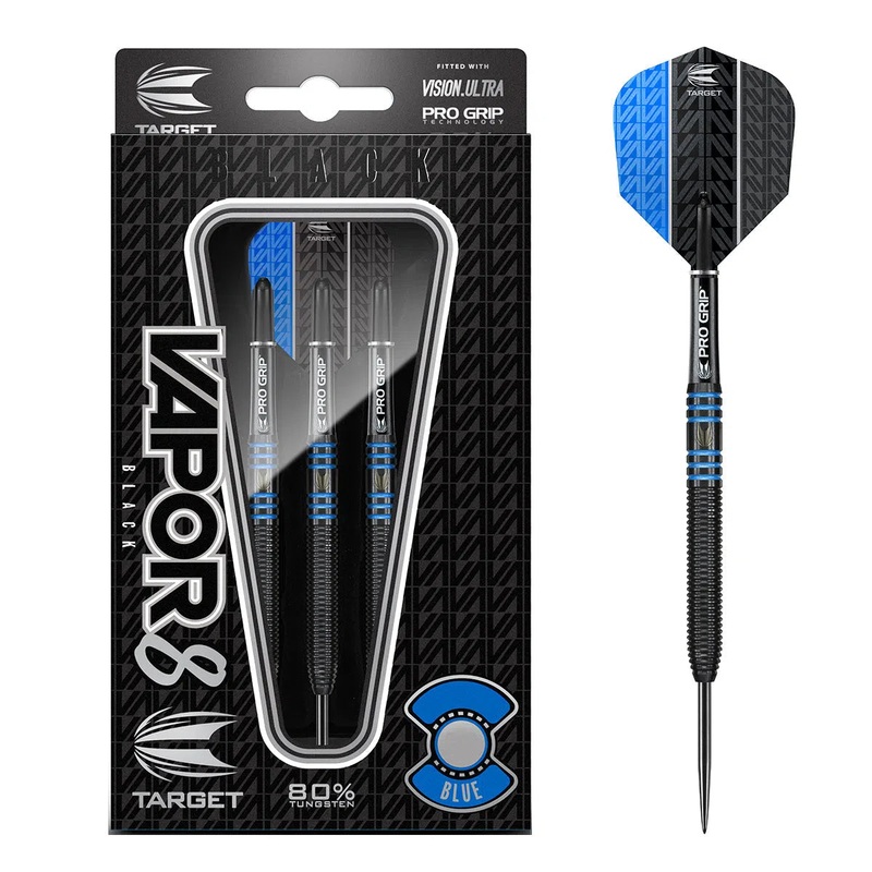 Target Darts Vapor8 80% Tungsten Black/Blue Steel Tip Darts 22 GRAM