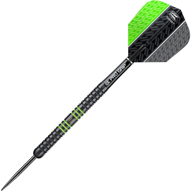 Target Vapor 8 Black Steel Tip Darts – Green 21gm