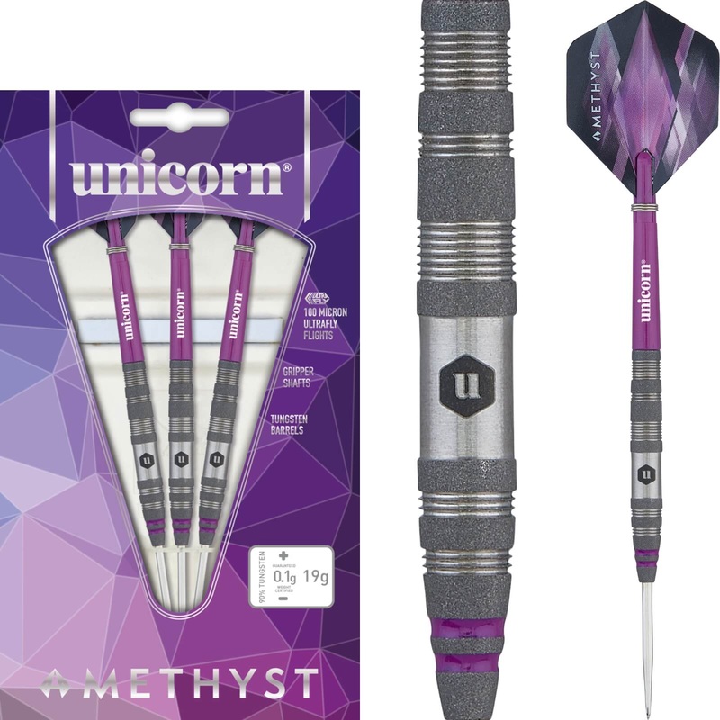 Unicorn – Amethyst Style 2 Darts – Steel Tip – 90% Tungsten – 19g 21g 19 grams