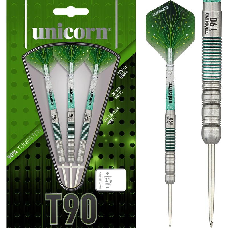 Unicorn T90 Darts – Steel Tip – Core XL – S1 – Green 21g