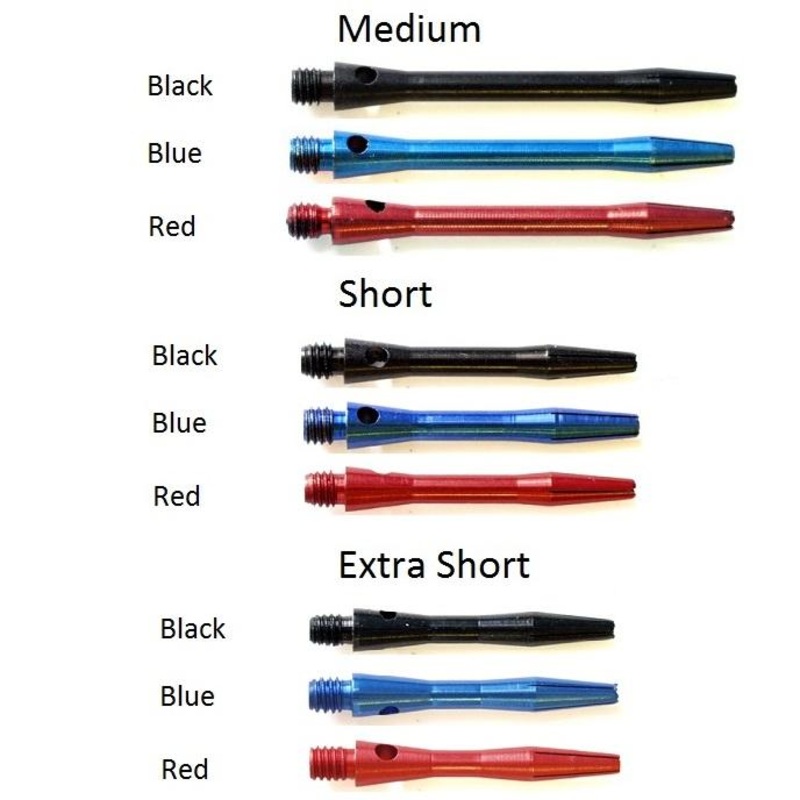 Victory Darts Aluminium Waisted Anodised Dart Stems / Shafts Black Medium