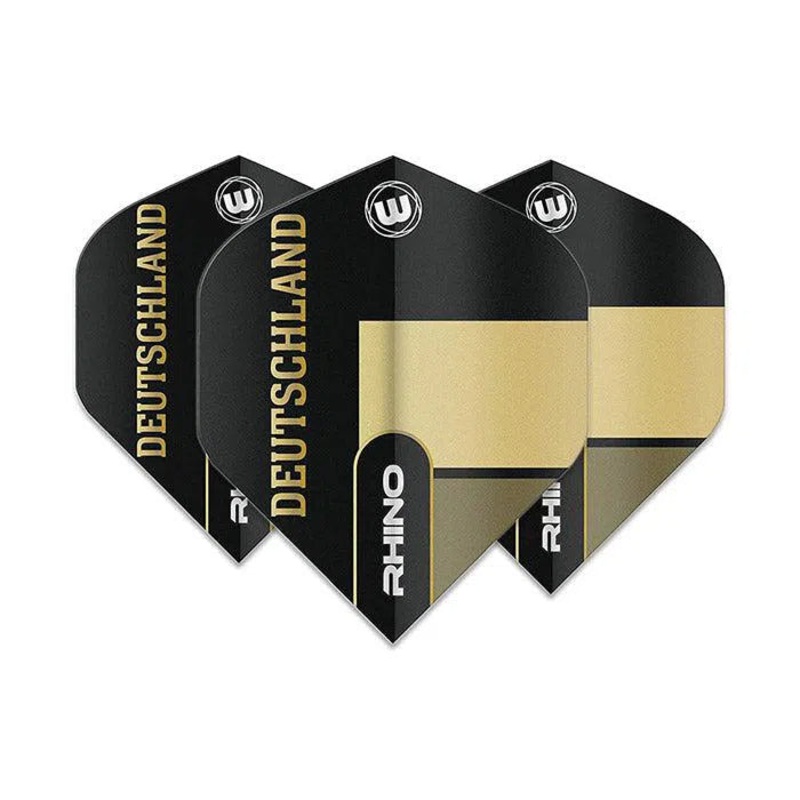 Winmau Rhino Extra Thick Standard “Deutschland” Black & Gold Flights
