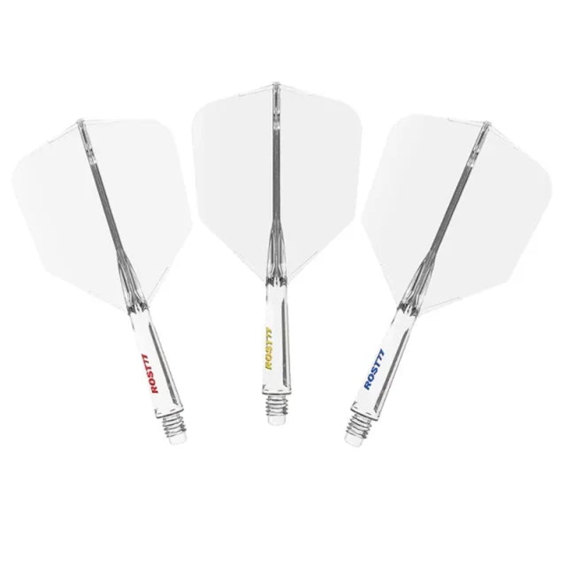 CUESOUL ROST 77 Integrated Dart Shaft & Flight – Big Wing Shape – Short – Transparent R/Y/B Transparent with Red/Yellow/Blue Short (23mm in length excluding thread) Big Wing
