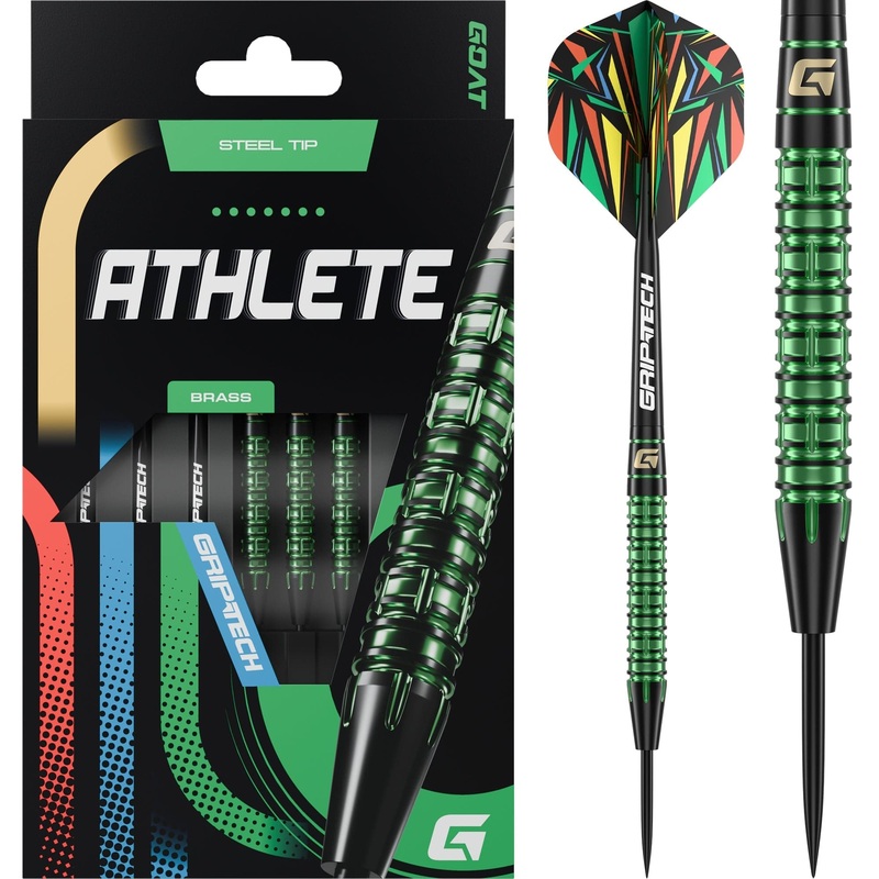 Goat Athlete Darts – Steel Tip – Brass – Green – 10g