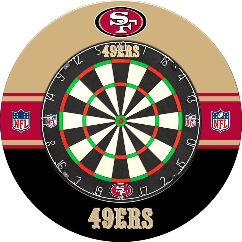 NFL – Printed Dartboard & Printed Surround – Official Licensed – San Francisco 49ers
