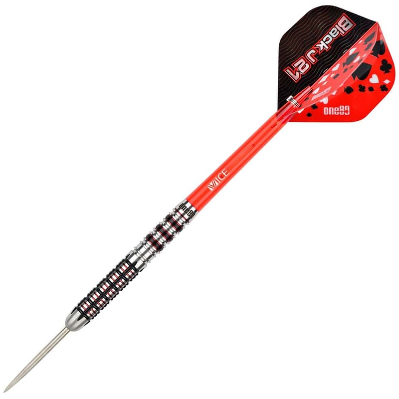 One80 Black J21 01 Steel Tip Darts – 21gm