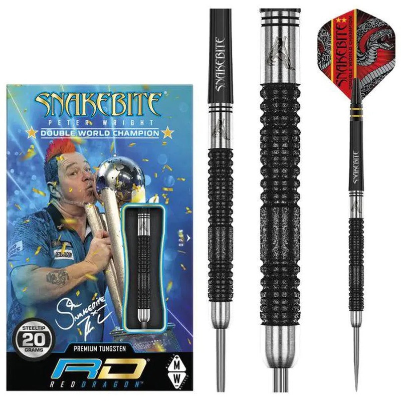 Red Dragon Peter Wright Double World Champion SE 85% Tungsten Steel Tip Darts 20 GRAM