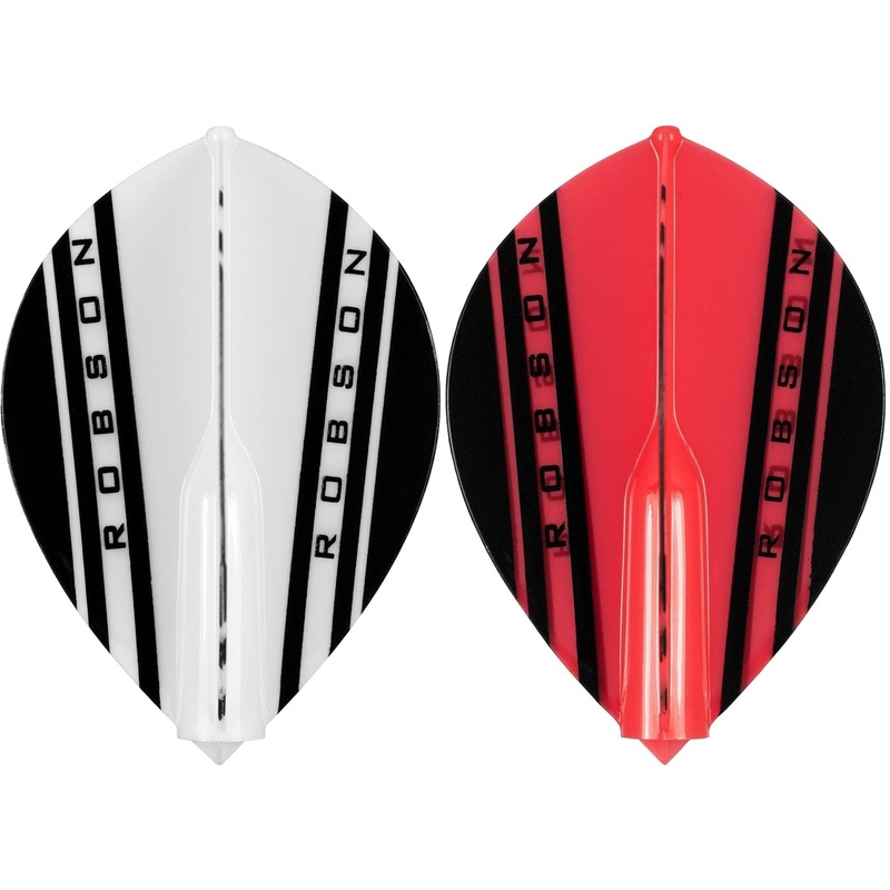 *Robson Plus Dart Flights – for all shafts – Pear – V Red