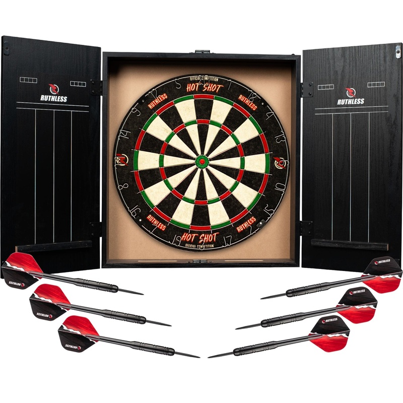 Ruthless HotShot Home Darts Centre – HDC – inc Dartboard, Cabinet, 2 sets of Darts