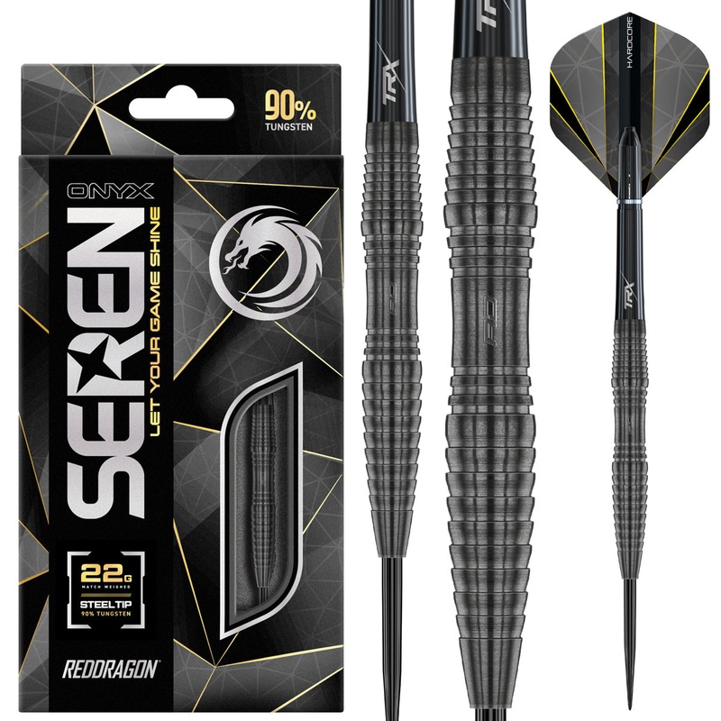 Seren 3 Onyx 90% Tungsten Steel Tip Darts by Red Dragon 22 Gram