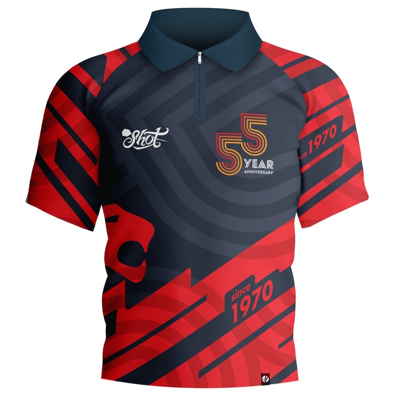 *Shot Dart Shirt – 55 Year Anniversary – Black & Red Small