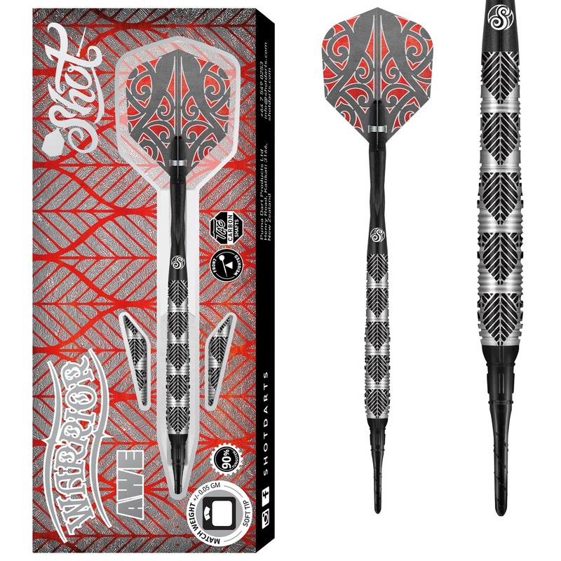 *Shot Warrior Darts – Soft Tip – 90% Tungsten – Awe 18g