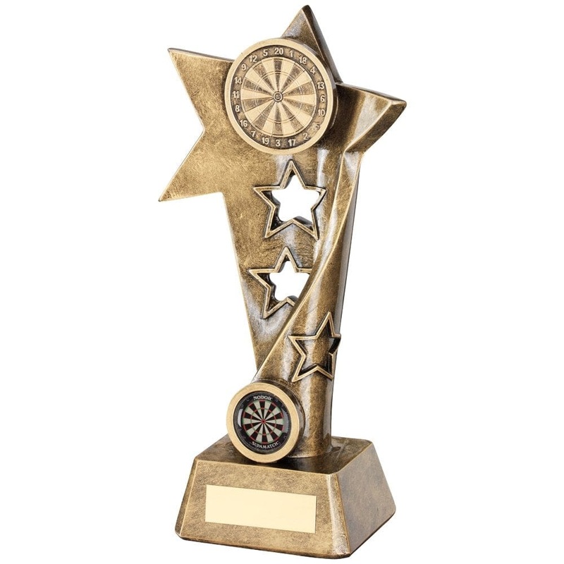 *Twisted Star Design with Dartboard – Resin Trophy Award Large