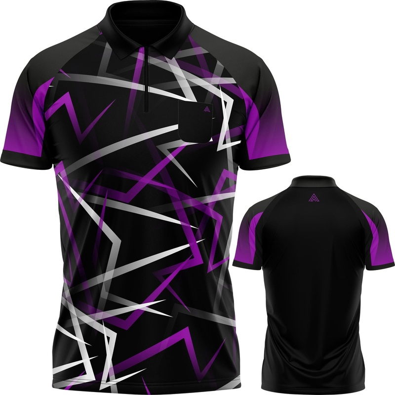 Arraz Flare Dart Shirt – with Pocket – Black & Purple 2XL