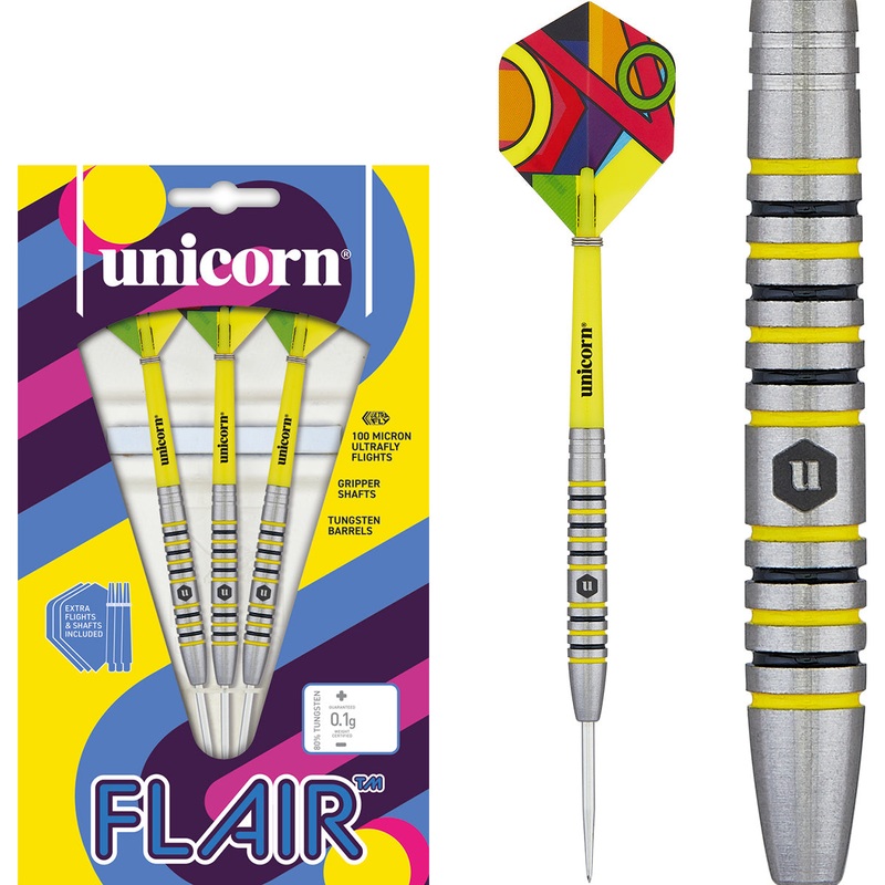 Flair 4 80% Tungsten Steel Tip Darts by Unicorn 23 Gram