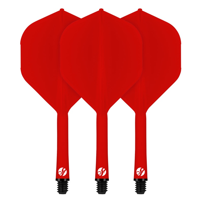 Flight Deck Red One Piece Dart Flight and Shaft System by Shot Short