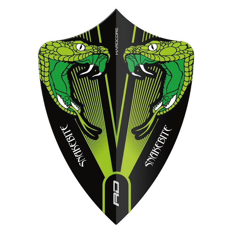 Hardcore Snakebite Green Transparent Freestyle Dart Flights by Red Dragon