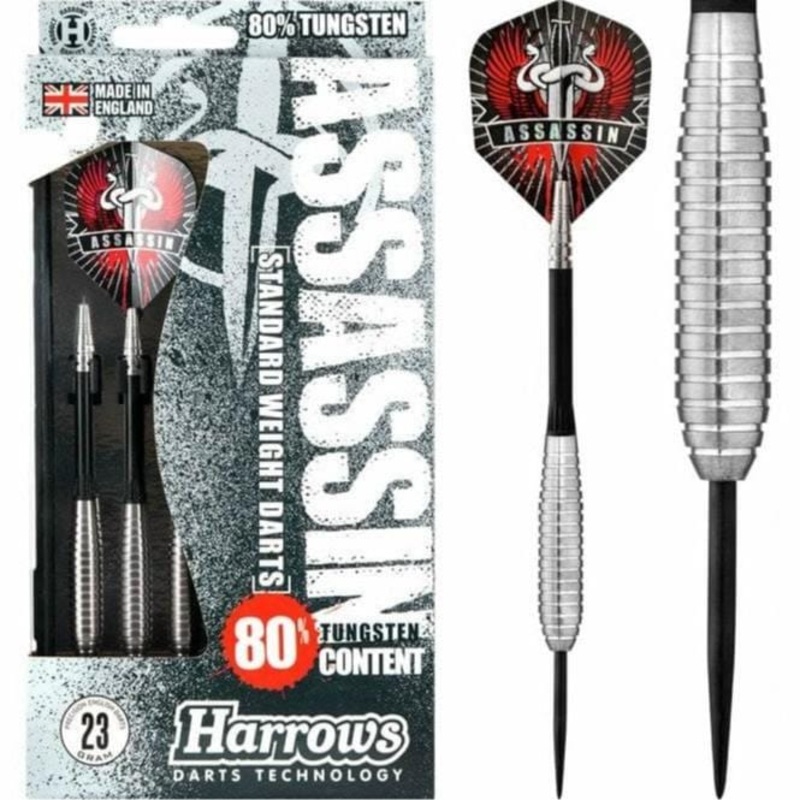 Harrows Assassin Darts – Steel Tip – Std – Ringed – 23g 23g