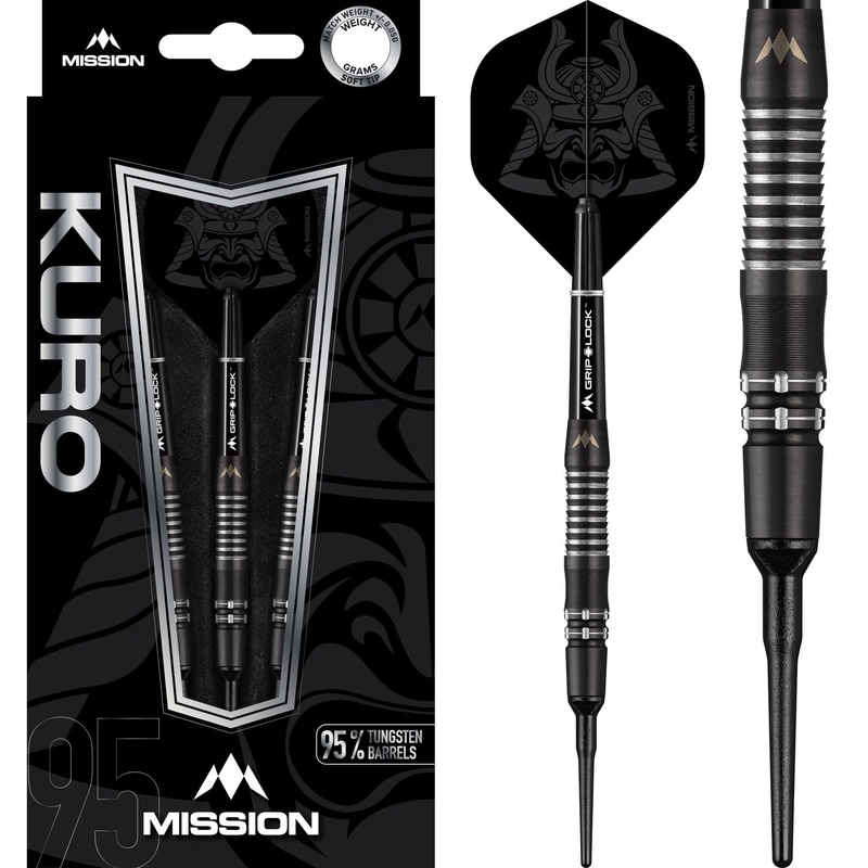 Mission Kuro Darts – Soft Tip – Black – M2 – Razor Scallop 19g