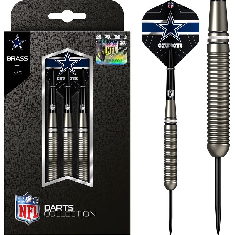 NFL – Steel Tip Brass Darts – Official Licensed – Dallas Cowboys – 22g 22g