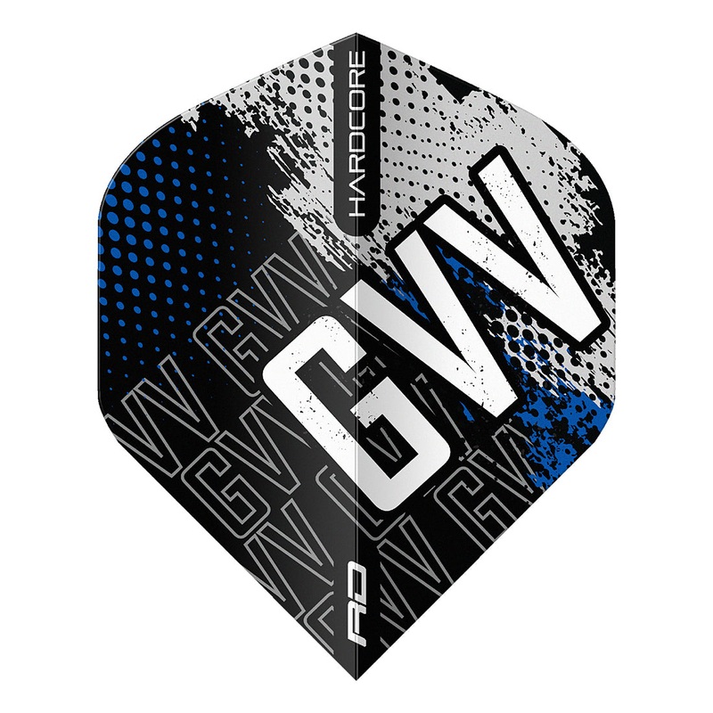 Red Dragon Gian van Veen Black & White Hardcore Dart Flights No2 Standard