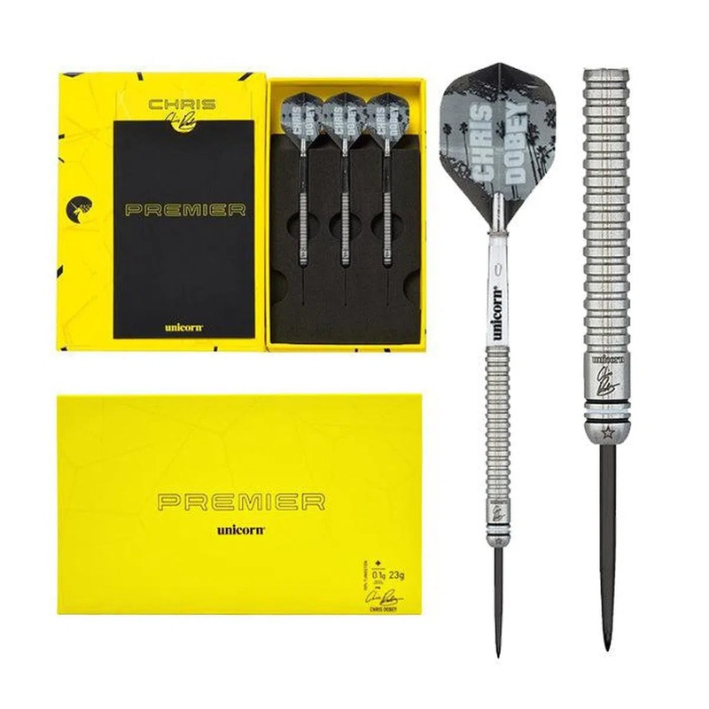Unicorn Chris Dobey Premier 90% Tungsten Steel Tip Darts 21 GRAM