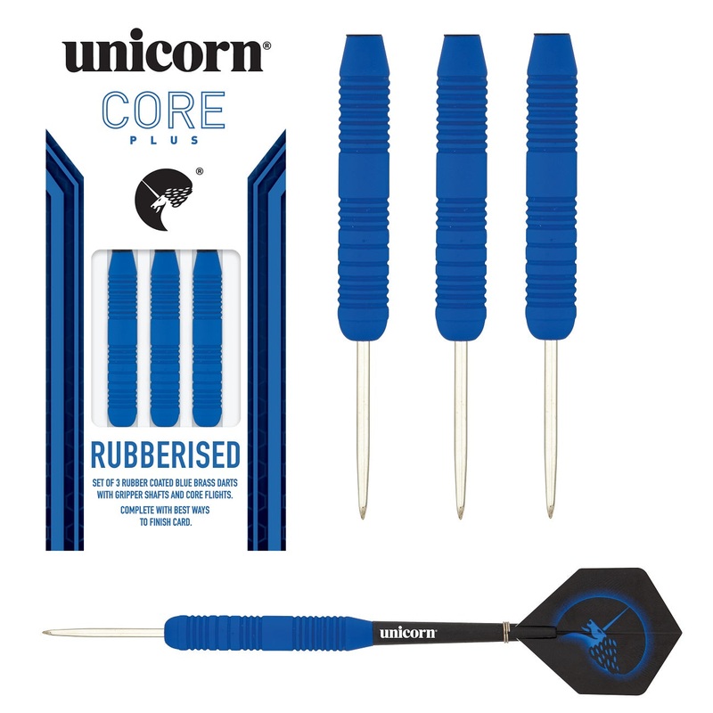 Unicorn Core Plus Rubber Coated Brass Steel Tip Darts 21 Gram
