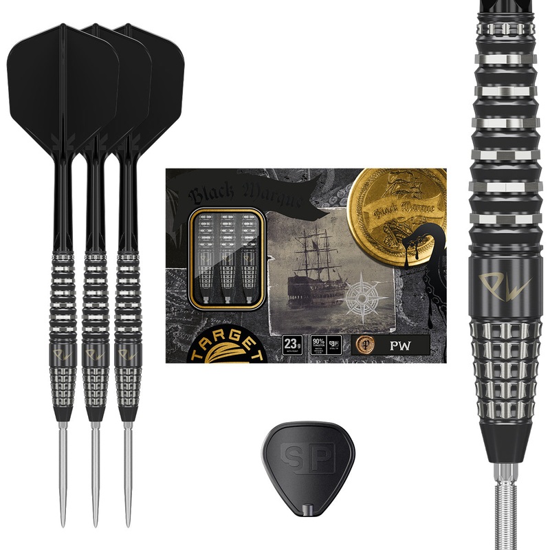 Black Marque PW 90% Tungsten SP Steel Tip Darts by Target Japan 21 Gram