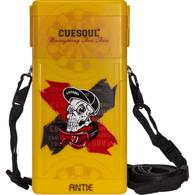 Cuesoul – Antie Dart Case – Printed Design – Skull in Hat – Yellow