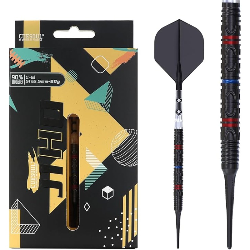 CUESOUL JIHO S1 20 gram 90% Tungsten Soft Tip Dart Set w/ ROST T19 Flight