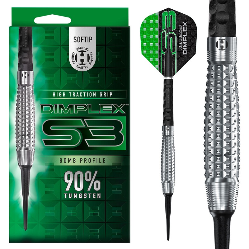 Dimplex S3 Bomb 90% Tungsten Soft Tip Darts by Harrows 18 Gram