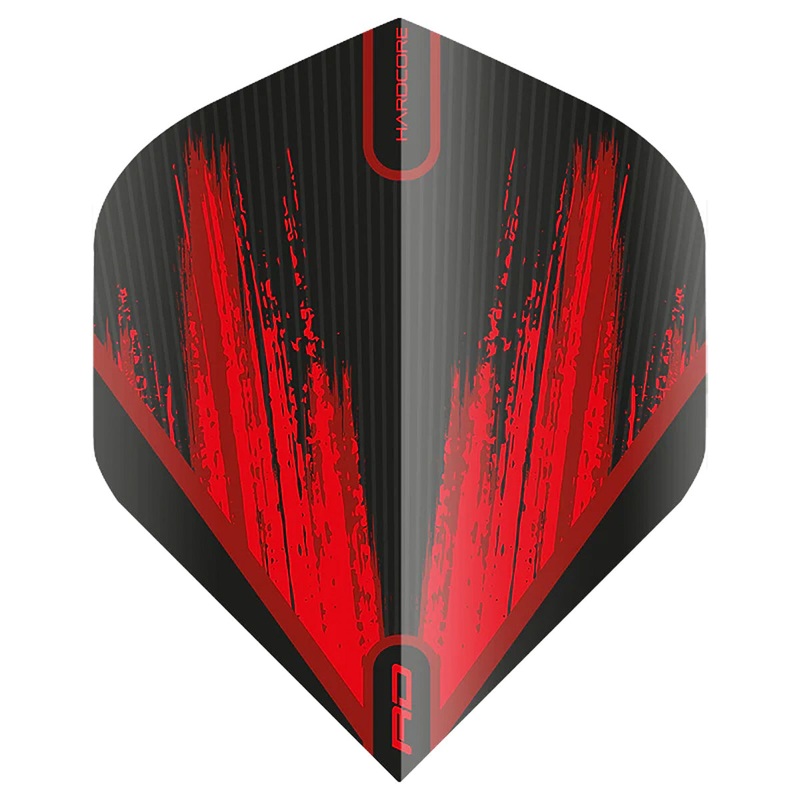 Hardcore Radical Black & Red Standard Dart Flights by Red Dragon