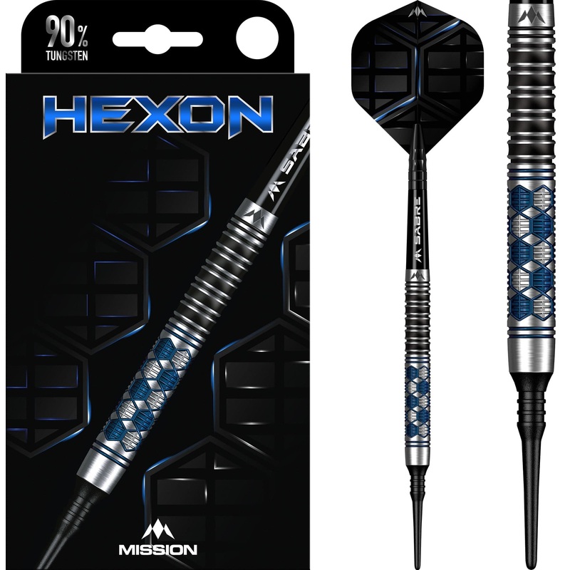 Mission Hexon Darts – Soft Tip – 90% – Blue PVD 18g