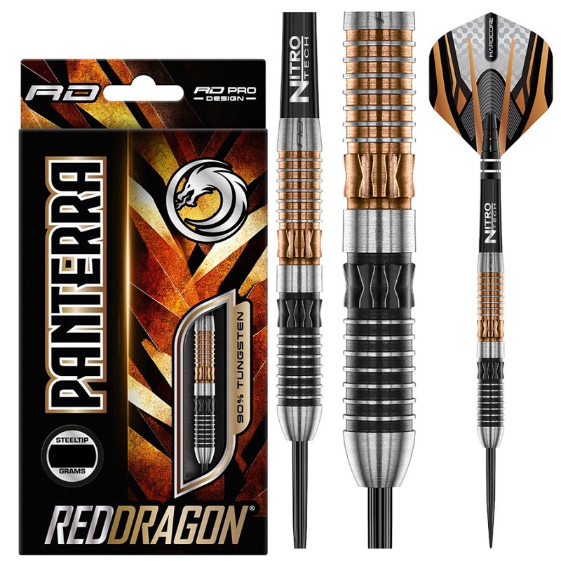 Red Dragon Panterra 90% Tungsten Steel Tip Darts 22 grams