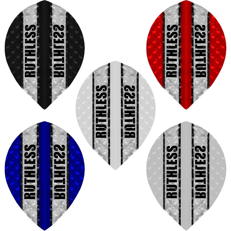 *Ruthless – Clear Panel Embossed – Dart Flights – 100 Micron – Pear Red