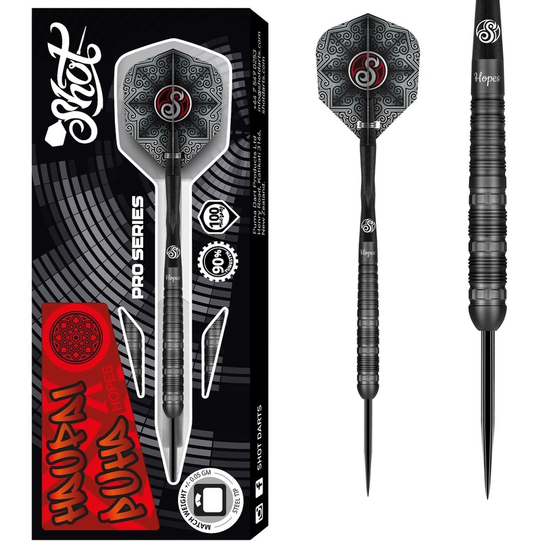 Shot Pro Series Darts – Steel Tip – 90% Tungsten – Haupai Puha 2.0 – 24g