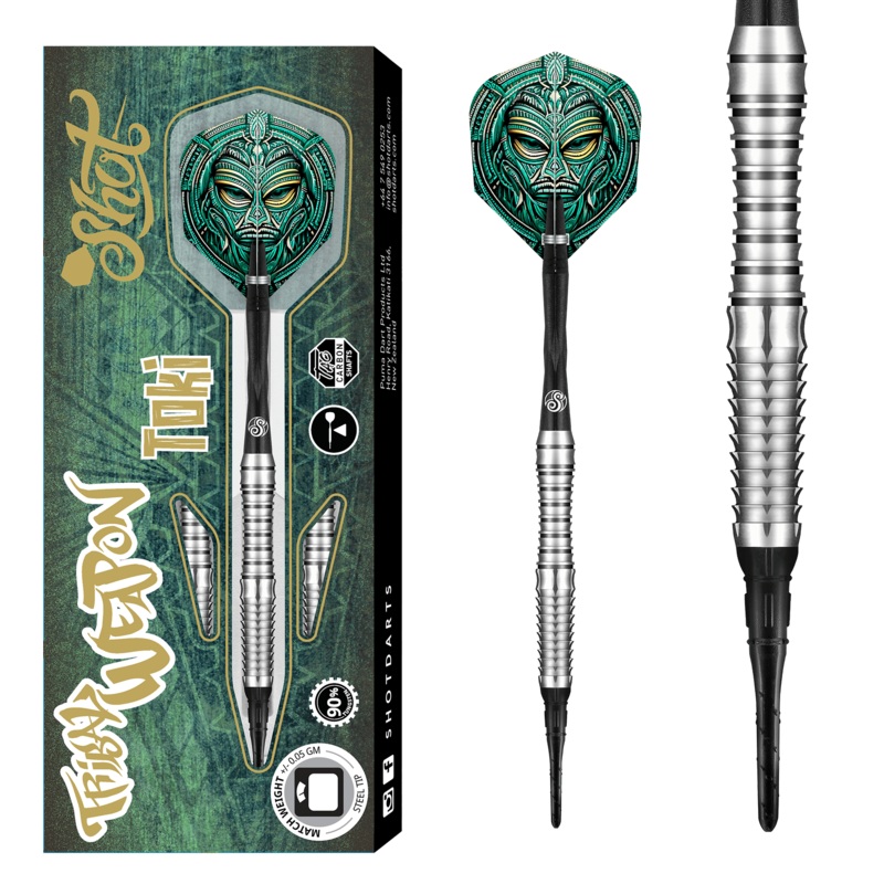 Shot Tribal Weapon Darts – Soft Tip – 90% Tungsten – Toki 20g