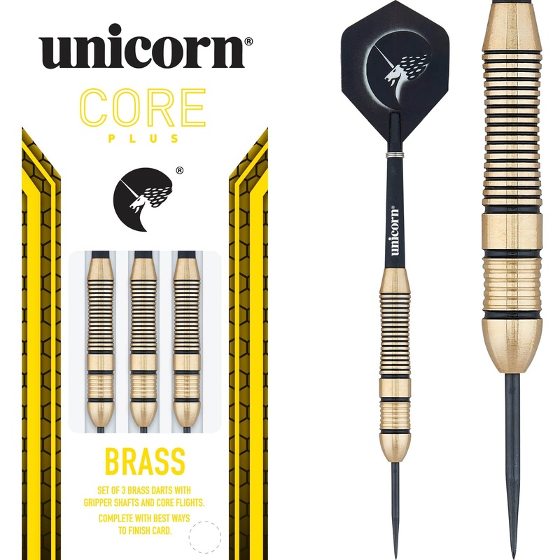 *Unicorn Core Plus Win Darts – Steel Tip Brass – Style 1 – Scallop 22g