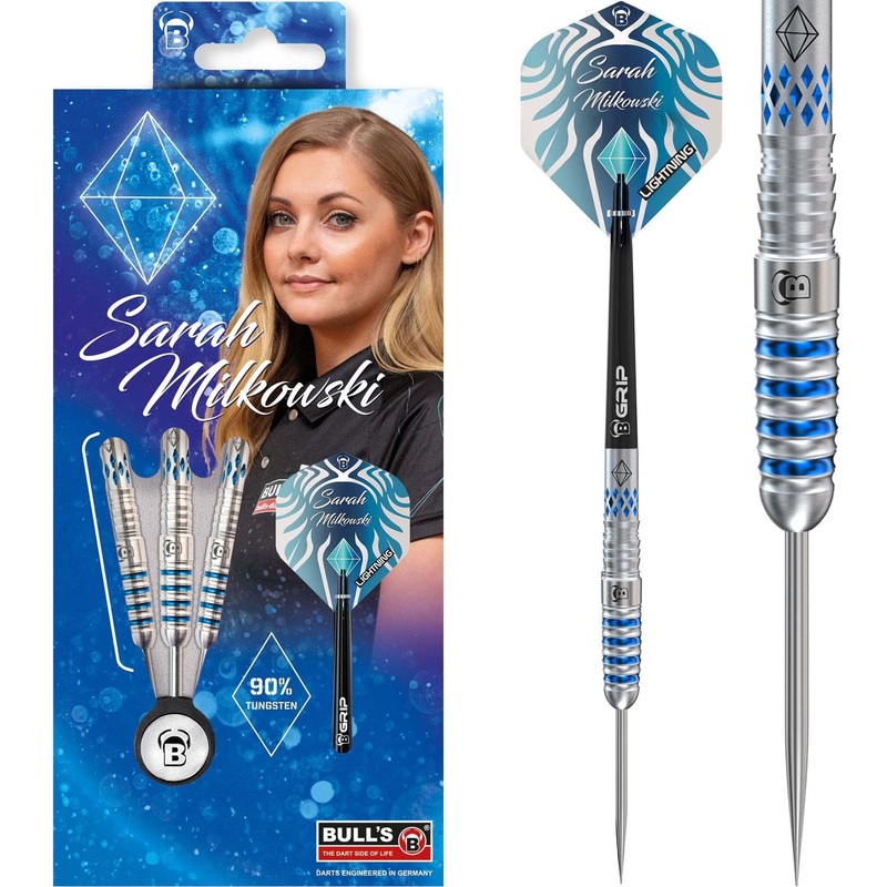 BULL’S Sarah Milkowski Darts – Steel Tip – Sapphire – 22g 22g