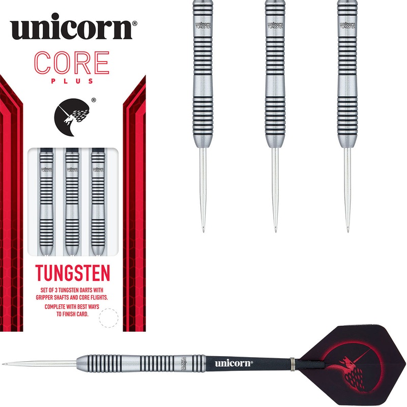Core Plus Tungsten Style 1 Steel Tip Darts by Unicorn 20 Gram